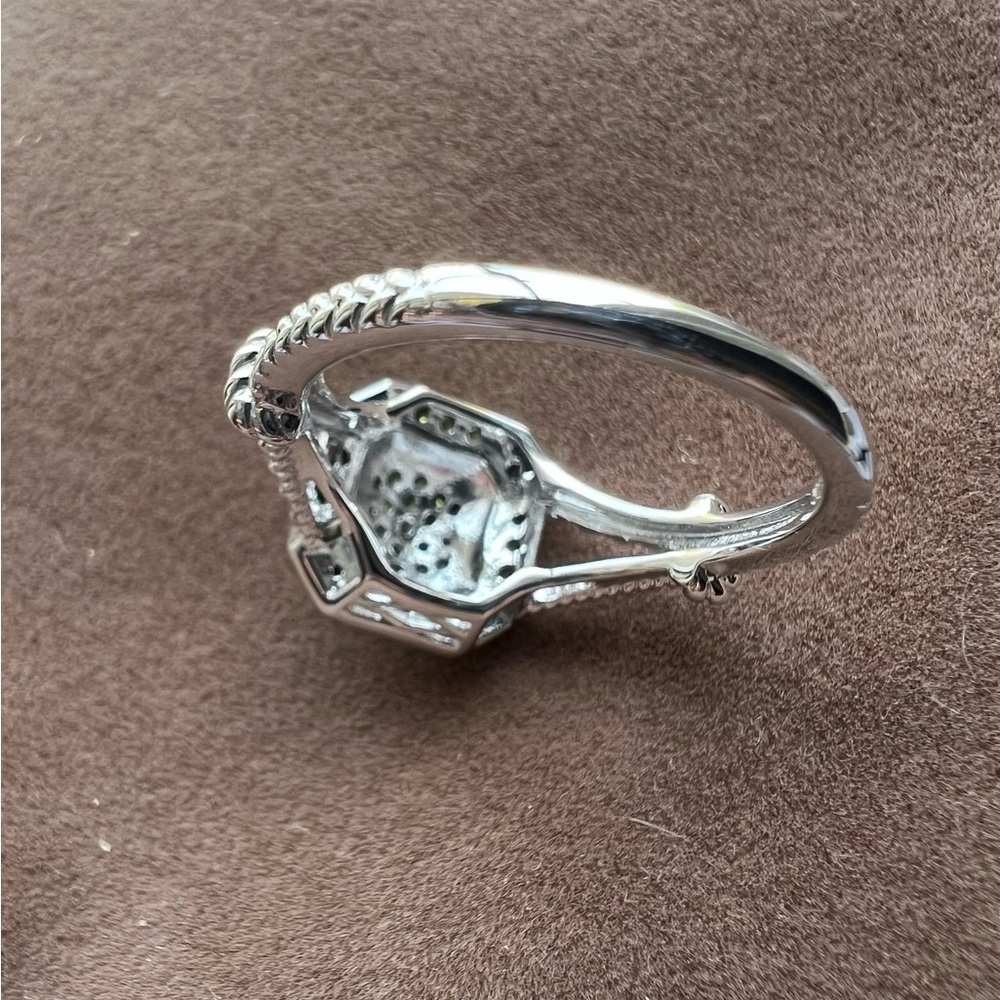 JS Affinity Sterling Silver & Pave Green Diamond Ring 💚 - Picture 9 of 14